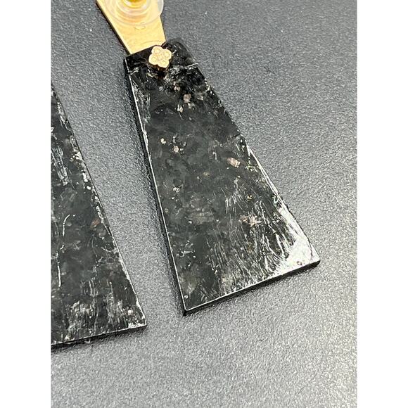 KENDRA SCOTT Collins Black Granite Large Drop Rose Gold Post Earrings - Picture 8 of 8